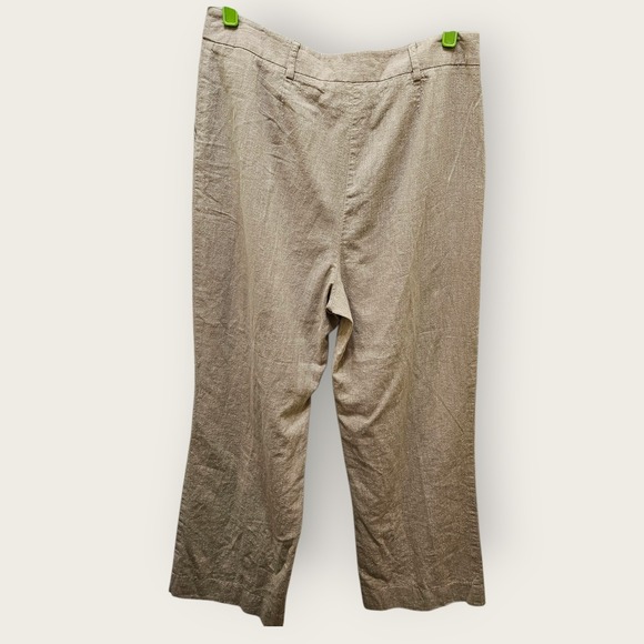 Evan Picone Petite Beige Linen Blend Wide Leg Trousers Size 12P - Picture 2 of 8